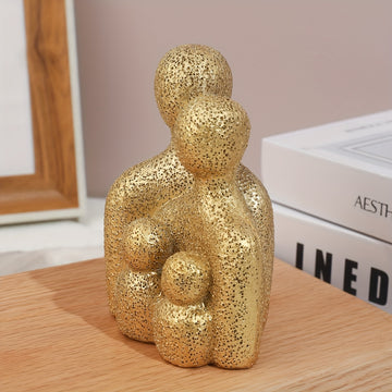 Figurilla familiar de resina blanca encantadora - Decoración artística para el hogar, perfecta para decorar habitaciones