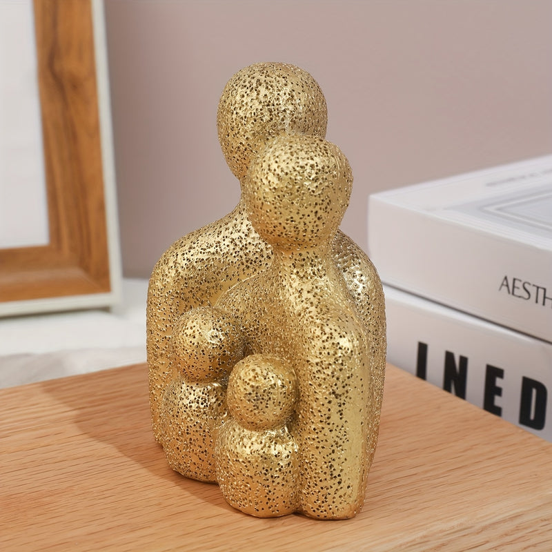 Figurilla familiar de resina blanca encantadora - Decoración artística para el hogar, perfecta para decorar habitaciones