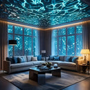 1pc Proyector de Efecto Ondas Acuáticas - Luz LED Cambiante con Control Remoto, Iluminación Ambiental Cielo Estrellado y Atardecer para Dormitorio, Sala, Regalo Festivo, Decoración del Hogar, Alta Calidad, Relajación