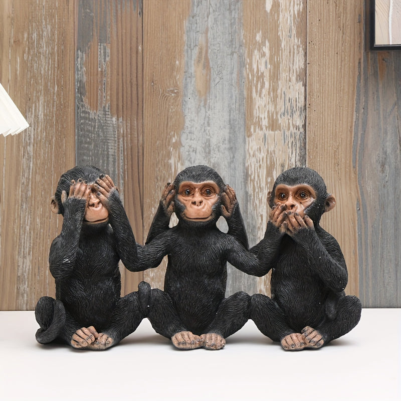 1pc Adorno de Tres Monos, Decoraciones para Interiores y Exteriores