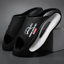 Pantuflas ligeras para hombre de EVA, diseño de caricatura en blanco y negro, punta abierta, cómodas sin cordones, para uso en interiores y exteriores, calzado para todas las estaciones, moderno y transpirable