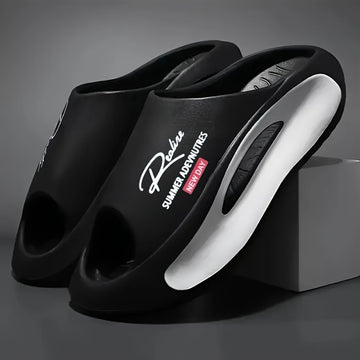 Pantuflas ligeras para hombre de EVA, diseño de caricatura en blanco y negro, punta abierta, cómodas sin cordones, para uso en interiores y exteriores, calzado para todas las estaciones, moderno y transpirable