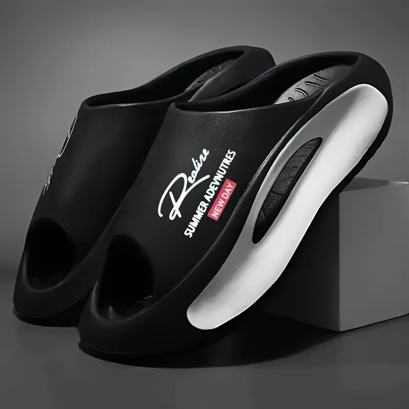 Pantuflas ligeras para hombre de EVA, diseño de caricatura en blanco y negro, punta abierta, cómodas sin cordones, para uso en interiores y exteriores, calzado para todas las estaciones, moderno y transpirable