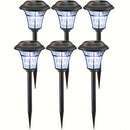 6 piezas de luces LED solares para jardín, luces de cristal para caminos para césped, luces de tierra para exteriores aptas para patios, jardines, villas, parques y luces de ambiente decorativas de Halloween.