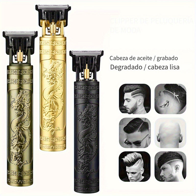 Máquina de afeitar eléctrica recargable para hombre, cortadora de barba y vello facial, diseño retro, con carga USB, ideal para regalo de novio o esposo, uso en casa o barbería
