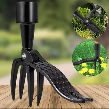 Herramienta de arrancador manual de acero inoxidable - Mango ergonómico, púas ajustables para la extracción de raíces profundas, herramienta de arrancador duradera para el hogar y el uso profesional, herramienta de arrancador, jardinería profesional, aca