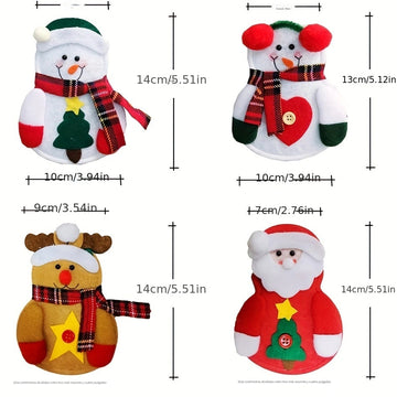 4/8/12piezas Porta Cubiertos de Navidad Bolsillos de Cubiertos para Cuchillos, Tenedores, Decoración de Mesa, Bolsas de Almacenamiento, Cubiertas de Decoración de Navidad y Fiesta de Navidad