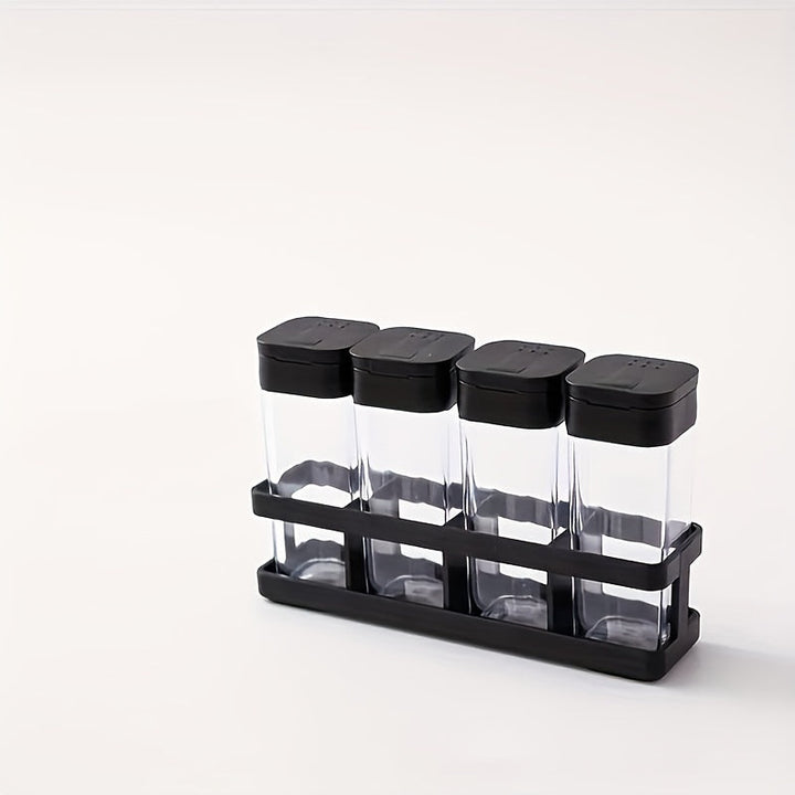 4 Piezas, Frascos Mezcladores De Especias, Juego De Frascos De Especias Transparentes, Caja De Condimentos Con Tapa, Recipiente De Almacenamiento De Condimentos Para Especias, Saleros Y Pimenteros, Juego De Frascos De Especias Transparentes, Utensilios D
