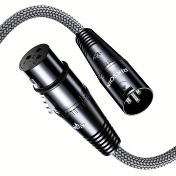 Cable de micrófono XLR masculino a femenino trenzado de nailon, equilibrado de 3 pines, adecuado para micrófonos, sistemas de altavoces, estaciones de radio, estudios de grabación.