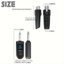Adaptador de Micrófono Dinámico XGeS a XLR para Aventuras al Aire Libre - Sistema de Transmisor y Receptor Inalámbrico con Carga USB-C, Pantalla Digital de 2.4GHz, Ideal para Guitarra, Mezcladores de Audio y Sistemas de PA, Micrófono Inalámbrico Recargab
