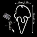 1 pieza de luz de helado de nieve rosa, alimentada por USB o batería, serie de enfriamiento de verano, decoración del hogar, ideal para camión de comida, restaurante, luz nocturna de habitación, decoración de fiesta (batería no incluida), colgante de par