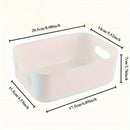 10pcs Cestas de Almacenamiento de Plástico Blanco con Asas - Cajas Organizadoras Rectangulares Versátiles para Armarios de Cocina, Baño y Despensa - Ideales para Especias, Snacks y Esenciales, Cestas de Estante