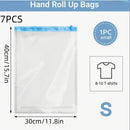 7 piezas: Bolsas de compresión para ahorrar espacio, sin necesidad de aspiradora o bomba, ideal para viajeros frecuentes, diseño para enrollar a mano, fácil de usar, bolsa de almacenamiento que cabe perfectamente en tu mochila, organización con separació