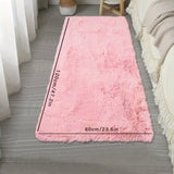 1 pieza, alfombra de felpa gruesa rosa, 100% poliéster, antideslizante, lavable a máquina, hecha a máquina, para decoración de dormitorio, oficina o habitación