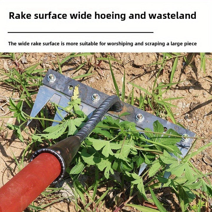 Rastrillo de Hierro Resistente de 27 cm con Cuchillas Afiladas Reemplazables - Herramienta Multiherramientas para Eliminar Malezas en Jardines y Granjas