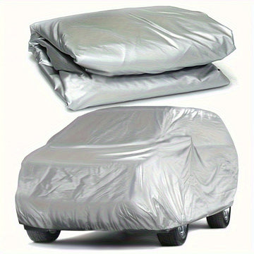 1pc Cubierta Universal para Coche Impermeable - Resistente a UV, Antilluvia, Antipolvo, Antineve, Material PEVA Duradero en Altas Temperaturas, Protección Todo-Tiempo, Apariencia Plateada, Accesorios de Coche, Funda para Auto