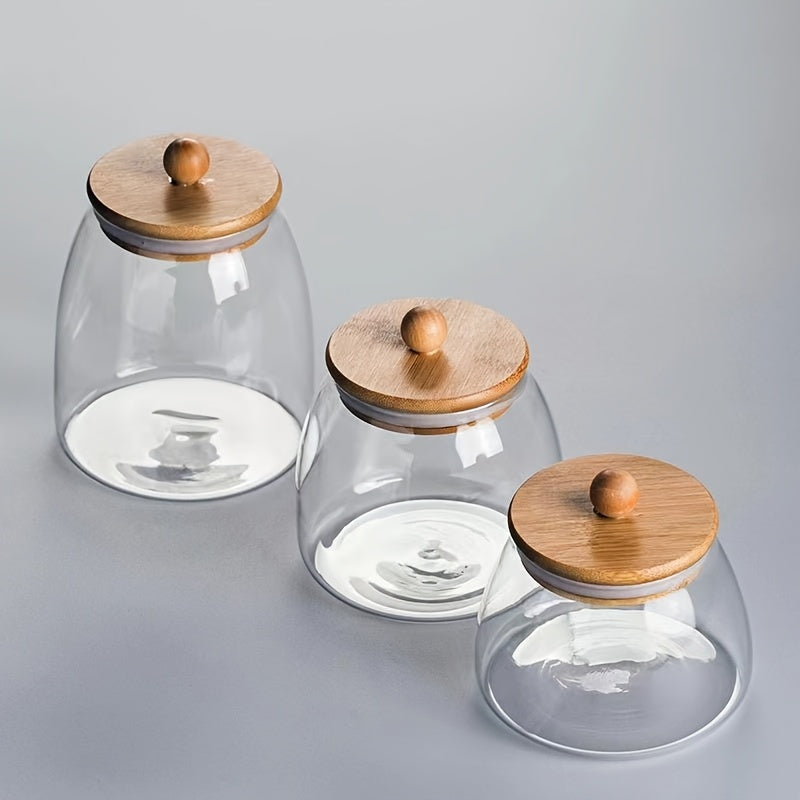 3 Piezas de Tarros Transparentes Resistentes al Calor de Borosilicato con Tapas, 850ml Contenedores Herméticos para Frutos Secos, Té y Dulces