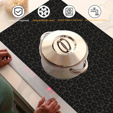 1pieza Alfombrilla de silicona extra grande para encimera, se puede cortar, alfombrilla de protección para estufa antiarañazos y resistente al calor, fácil de limpiar, cubierta antideslizante, alfombrilla de aislamiento resistente al aceite, adecuada par