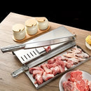 Cortador de carne de acero inoxidable, cortador de huesos manual para jamón, pan, queso, carne congelada, carne de vaca, frutas, verduras - Ideal para cortar y picar, cortar huesos, picar carne