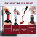 Abrebotellas Eléctrico 6 en 1 Recargable, Incluye Sacacorchos Automático, Cortador de Envases y Tapón al Vacío – Ideal para Regalo del Día del Padre (Plateado)