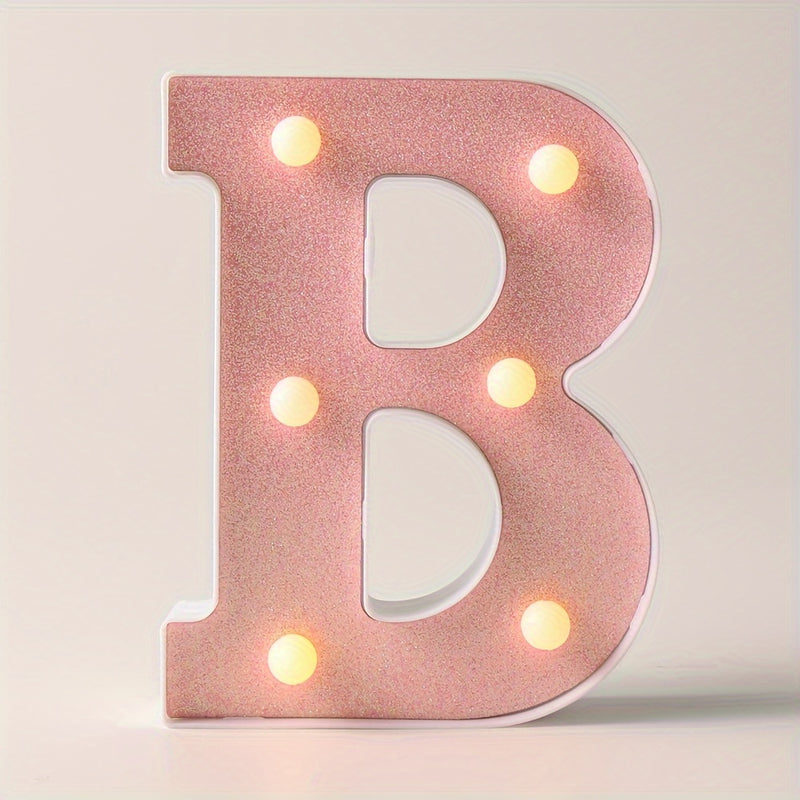 1pc Luces LED de letras, Alfabeto brillante y signo iluminado numérico, Regalo de luz nocturna para cumpleaños, boda, decoración de fiesta de Navidad