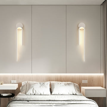 2 piezas de Lámpara LED Blanca Simple para Pared, Artesanía en Metal Pulido, Accesorios de Iluminación Semi-empotrados, Adecuado para Sala de Estar, Comedor, Tocador, Dormitorio