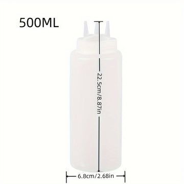 1 Unidad, Botellas Exprimibles, Botellas De Salsa, Botellas Exprimibles Para Condimentos, Botellas Exprimibles De 3 Agujeros Para Condimentos, Botellas Exprimibles De Salsa Para Ensaladas, Barbacoas, Horneado, Asado, Camping, Picnic, Utensilios De Cocina