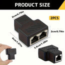 Divisor de Ethernet RJ45 2/4, adaptador de puerto masculino 1 a 2, compatible con cable Cat5/Cat6, permite que dos computadoras se conecten simultáneamente, adaptador de expansión de red