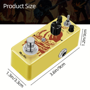 Pedal de compresor para guitarra eléctrica IOppWin - Alimentado por USB, efecto fotoeléctrico, 3 controles para nivel, sensibilidad y tono, diseño amarillo, ideal para presentaciones en vivo y grabación