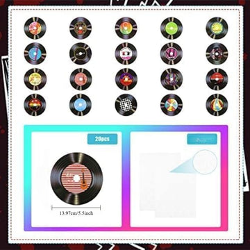 Decoración de Discos de Vinilo en Blanco (Material Cartón), Decoración de Discos de Vinilo