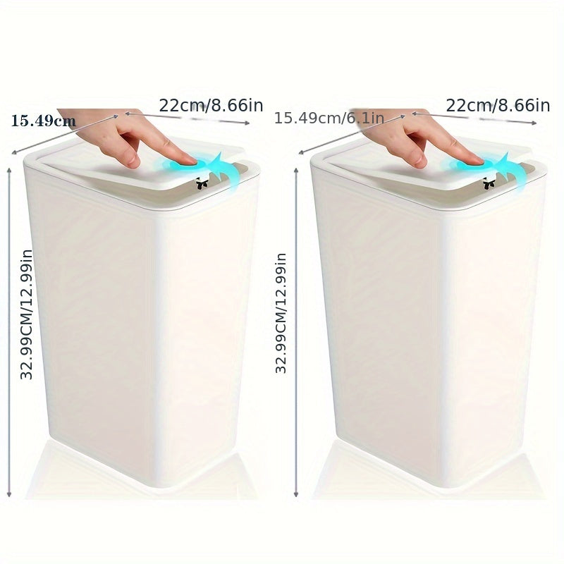 Bote de basura pequeño para baño, con tapa pop-up, 10L/2.6 galones, ideal para dormitorio, oficina, sala, cocina, 1/2/3 piezas, esenciales para el hogar