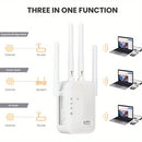 Amplificador de Señal Wifi, Refuerzo de Síntesis Wifi, Compatible con WIFI6, Equipado con un Puerto Ethernet, Con 4 Antenas para Cobertura de 360°, Alcanzando hasta 11,000 Pies Cuadrados, Adecuado para Más de 35 Dispositivos, Y se Puede Configurar con So