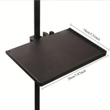 Bandeja Multifuncional para Micrófono de ABS Negro con Abrazaderas Ajustables y Soporte de Trípode Resistente para Transmisiones en Vivo, Karaoke y Grabación - Bandeja Duradera para Tarjeta de Sonido para Organización de Equipo Profesional, Micrófono par