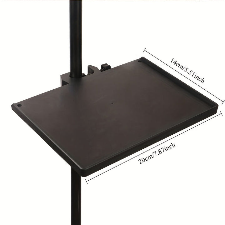 Bandeja Multifuncional para Micrófono de ABS Negro con Abrazaderas Ajustables y Soporte de Trípode Resistente para Transmisiones en Vivo, Karaoke y Grabación - Bandeja Duradera para Tarjeta de Sonido para Organización de Equipo Profesional, Micrófono par