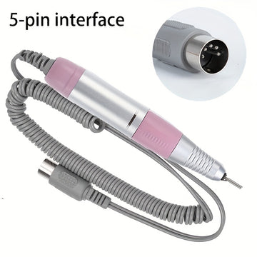 Manija de perforadora eléctrica profesional de 5 núcleos 35000 RPM - Herramienta de manicura y pedicura de alta velocidad con agarre ergonómico, control de precisión y bits de perforación intercambiables para arte de uñas, archivo, esmalte, afilado - Pie