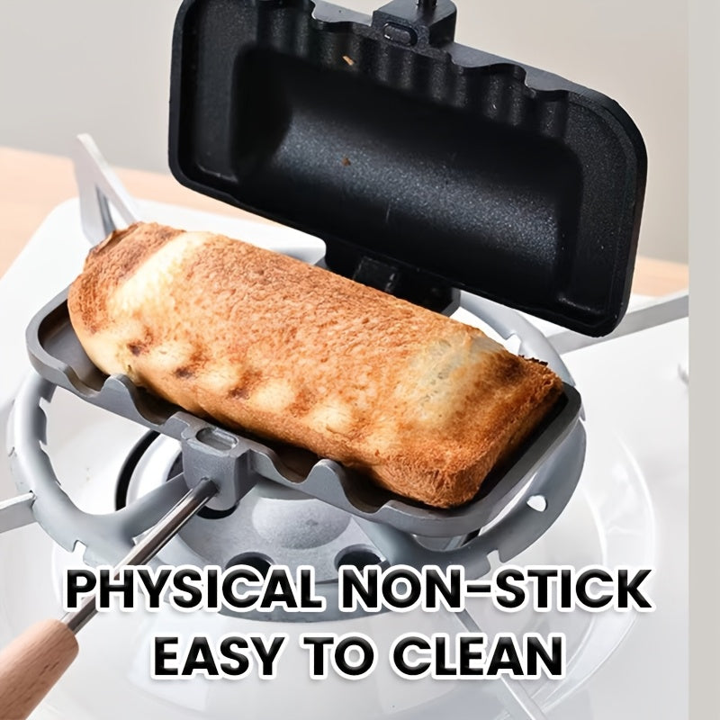 Fabricante de Sándwiches Doble Cara Antiadherente - Desmontable, Apto para Huevos y Gozneos del Desayuno, Utensilio de Cocina de Aleación de Aluminio