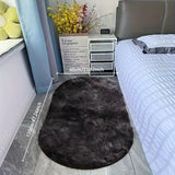 1 pieza de alfombra esponjosa ovalada de 1 cm de grosor, pelo fino, suave y antideslizante, para dormitorio, sala de estar, decoración del hogar, tamaño 80x160 cm o 60x120 cm