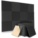Paquetes de 12 espumas acústicas autoadhesivas negras aislantes de sonido resistentes al fuego para pared de 1'' X 12'' X 12'' Paneles de alta densidad 25kg/m3 para KTV Bar Studio Cuña de azulejos insonorizantes a prueba de llamas 30x30x2.5cm Eid Al-Adha