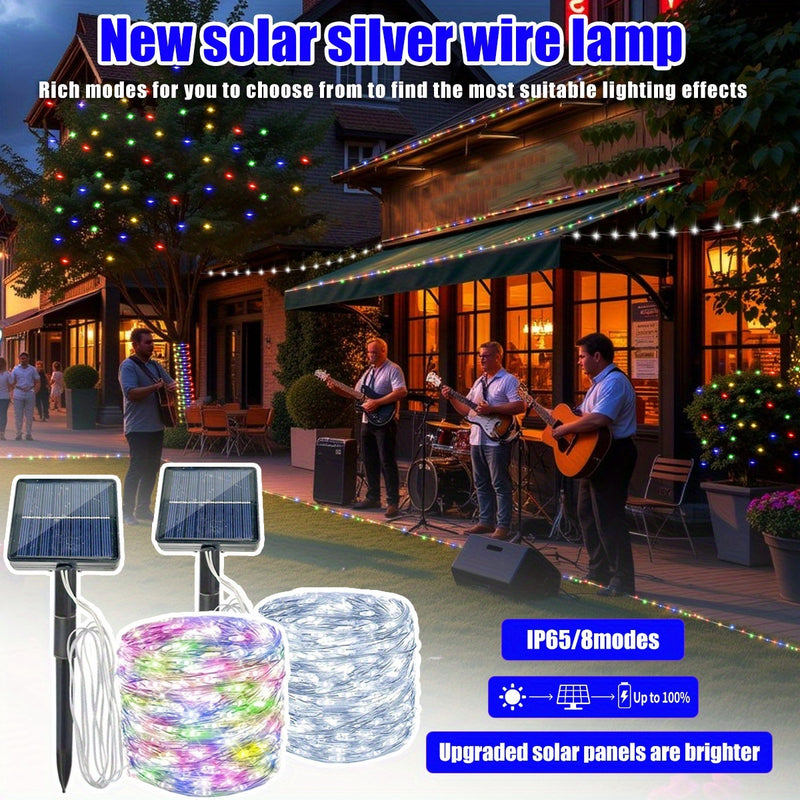 1pc decoración de luces LED para escenario, lámpara solar exterior IP65, 8 modos, iluminación ambiental para escenarios, ideal para jardines, fiestas, bodas, Halloween y Navidad