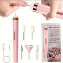 Plumero Eléctrico de Uñas 5-en-1 - Recargable por USB, Bajo Ruido, Kit Profesional de Manicura y Pedicura para Manos, Pies y Uñas