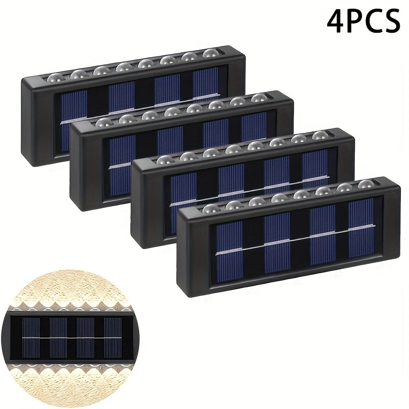 4 o 6 piezas de lámparas solares para pared - 16 luces LED solares para exteriores, fácil instalación, ideal para decoración de jardín, entrada y balcón, batería de níquel con carga solar, luz para pared exterior | lámpara de pared moderna | lámpara con
