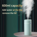 Humidificador ultrasónico USB de 600ml, doble niebla, funcionamiento silencioso, plástico, para hogar, oficina, dormitorio, compatible con aceites esenciales para aromaterapia, ≤36V