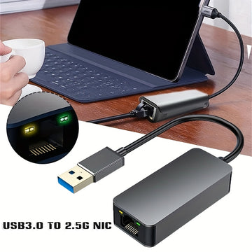 Adaptador USB C a RJ45 2.5G de 2500Mbps con Cable, Compatible con Windows 7/8/10/11 y MAC, Hub LAN para PC Portátil, Configuración de Red Oficina, Convertidor Ethernet Moderno, Rendimiento Fiable, Ideal para Entusiastas Tecnológicos