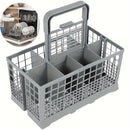 1 estante plegable para platos con cesta multifuncional para cubiertos, almacenamiento de cuchillos y tenedores, diseño que ahorra espacio, fácil de limpiar, accesorio duradero de plástico para lavavajillas - Se adapta al 99% de los lavavajillas de tamañ