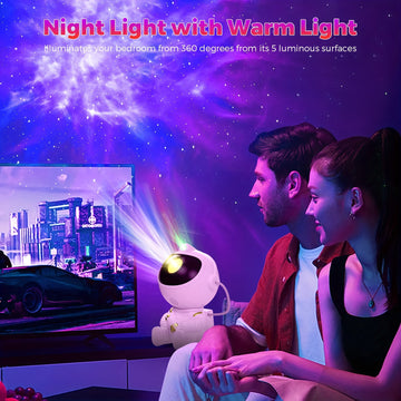 Mini proyector de estrellas para astronautas, nebulosa para la galaxia, luz nocturna LED, decoración de dormitorio con alimentación USB, ángulo de proyección flexible, incluye control remoto, estilo moderno, sombra de plástico, control de botones para re