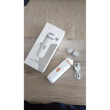 Kit profesional de eliminación eléctrica para pies suaves y lisos - Recargable por USB, herramienta de pedicura portátil con mango ergonómico y diseño compacto, regalo ideal para pies duros, agrietados, secos, cuidado de pies ligeramente beige, eliminaci