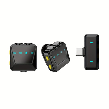 Microfono de Solapa sin varillas Plug-and-Play con Conexión USB-C - Batería Recargable, Grabación con un Solo Clic, Ideal para Videografía y Transmisiones en Vivo, Micrófono sin varillas para Cantar