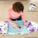 Funda de tabla plana de hierro de alta resistencia con diseño floral - Tamaño estándar, relleno completo, bordes elásticos, lavable en máquina, no incluye tabla plana, accesorio para habitación de lavado, decoración de habitación de lavado, 2D plana
