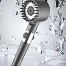 Cabezal de ducha de alta presión con función de masaje - 3 modos de aspersión, 15 cartuchos de filtro, plástico ABS duradero, montaje en pared, disponible en gris y blanco, sistema de filtración para una experiencia de ducha mejorada, accesorio de ducha