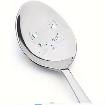 1/2pcs Cuchara De Acero Inoxidable Grabada Con Láser, Cuchara De Mango Largo, Cuchara De Gato Divertida, Linda Cuchara De Café Y Té, Regalo Para Hombres, Mujeres, Amigos, Él, Ella, Mejores Regalos De Cumpleaños Y Navidad, Artículos De Cocina, Cosas De Co